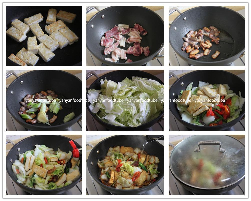 家常白菜燉豆腐-新手下廚 Stew Chinese cabbage with Tofu的做法 步骤4