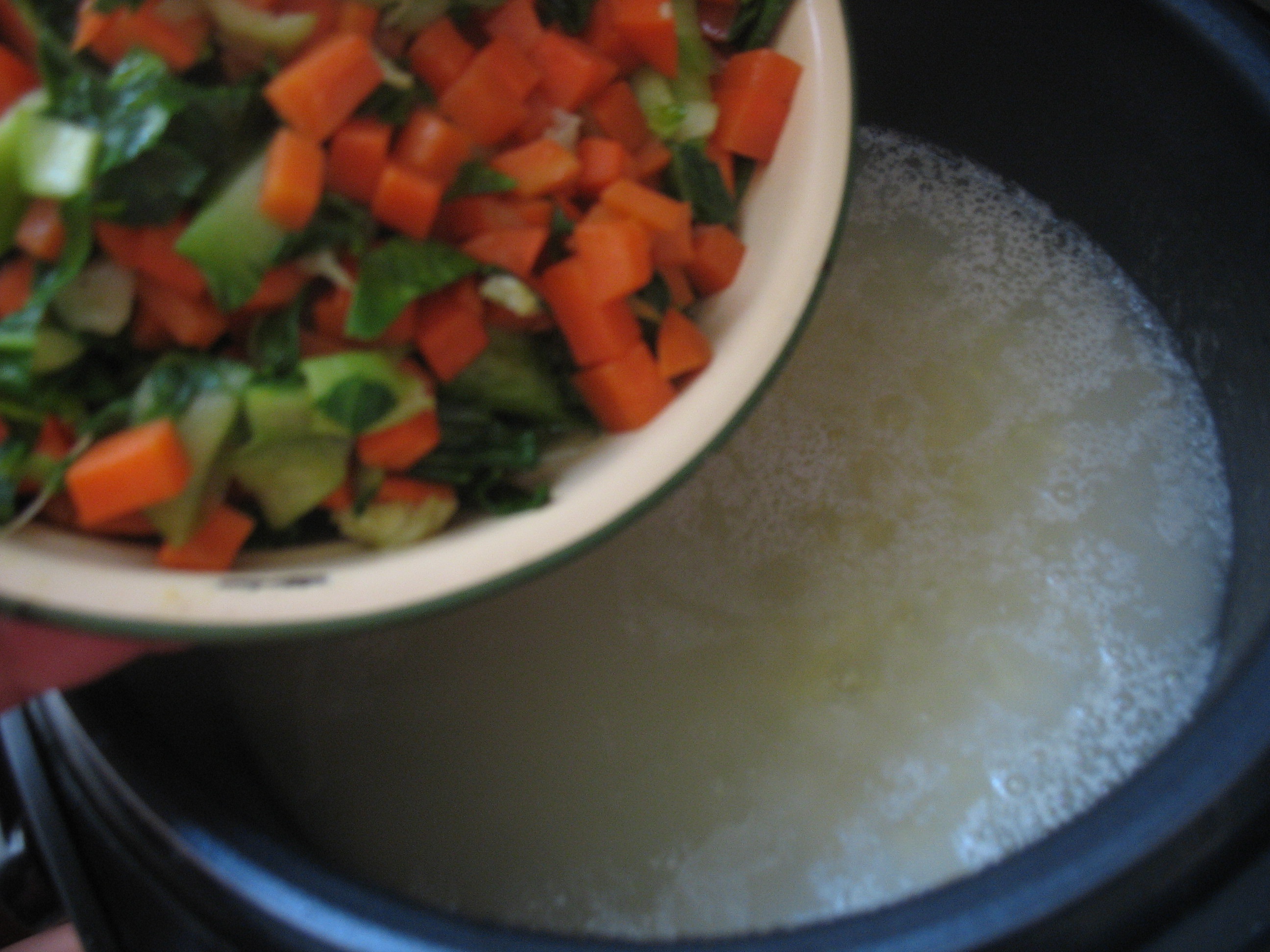 胡蘿蔔青菜粥的做法 步骤5