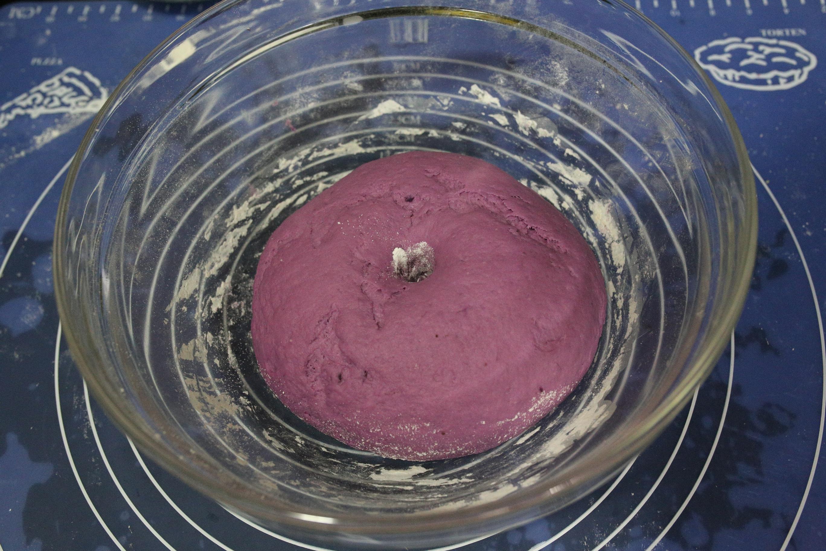 【雙色開花紫薯饅頭】，饅頭也可以有花樣兒。的做法 步骤10