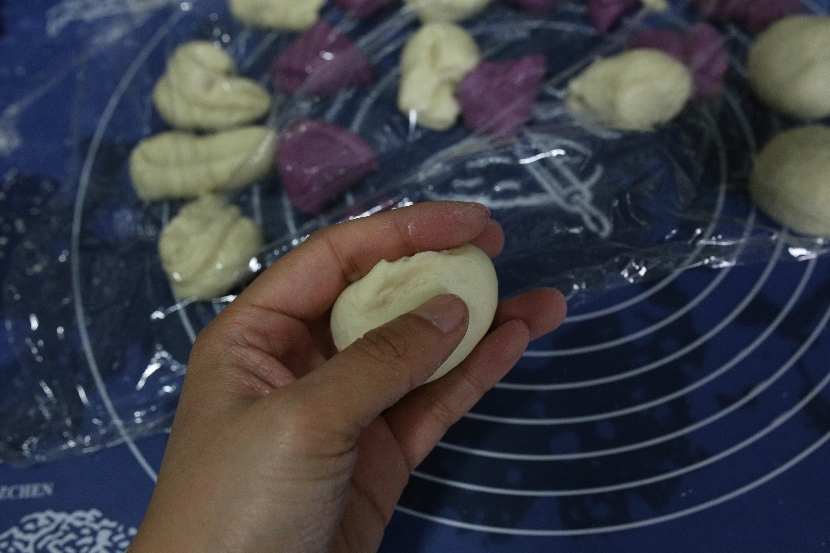 【雙色開花紫薯饅頭】，饅頭也可以有花樣兒。的做法 步骤14
