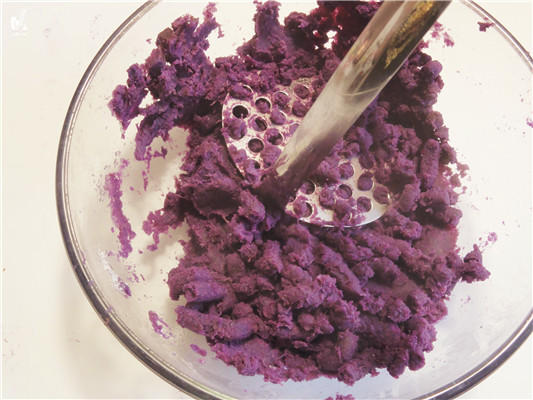 紫薯糯米小餅--超簡單烤箱版的做法 步骤3