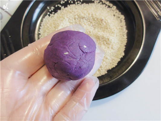 紫薯糯米小餅--超簡單烤箱版的做法 步骤6