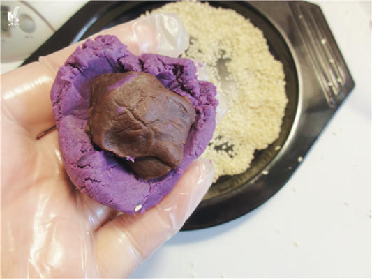 紫薯糯米小餅--超簡單烤箱版的做法 步骤8