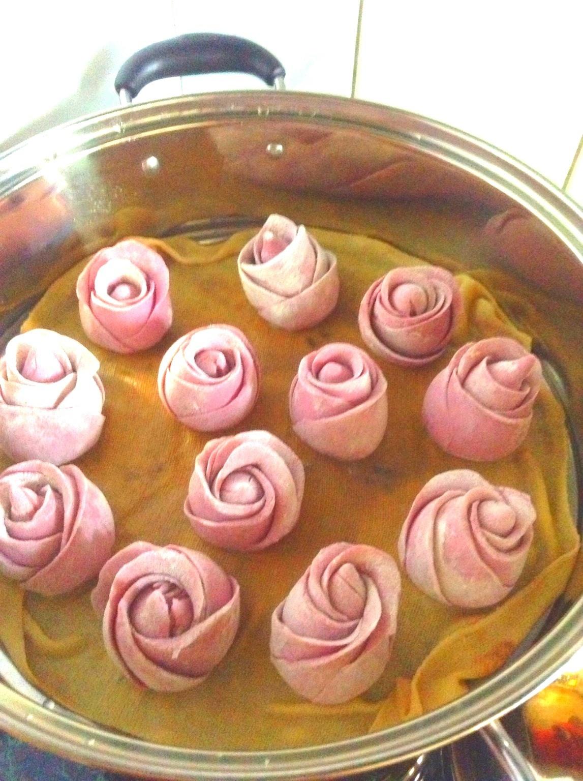 紫薯玫瑰花饅頭的做法 步骤5
