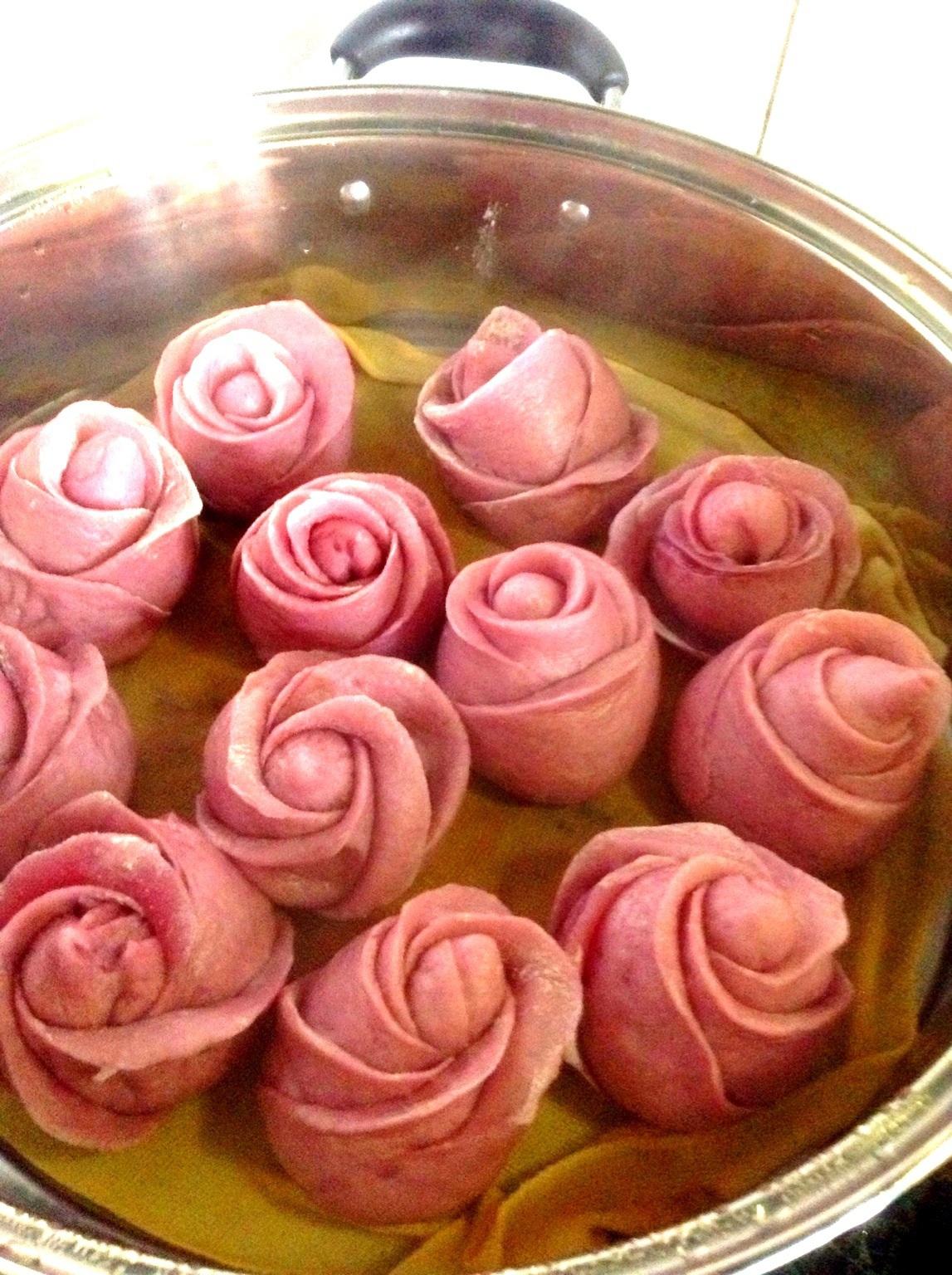 紫薯玫瑰花饅頭的做法 步骤6