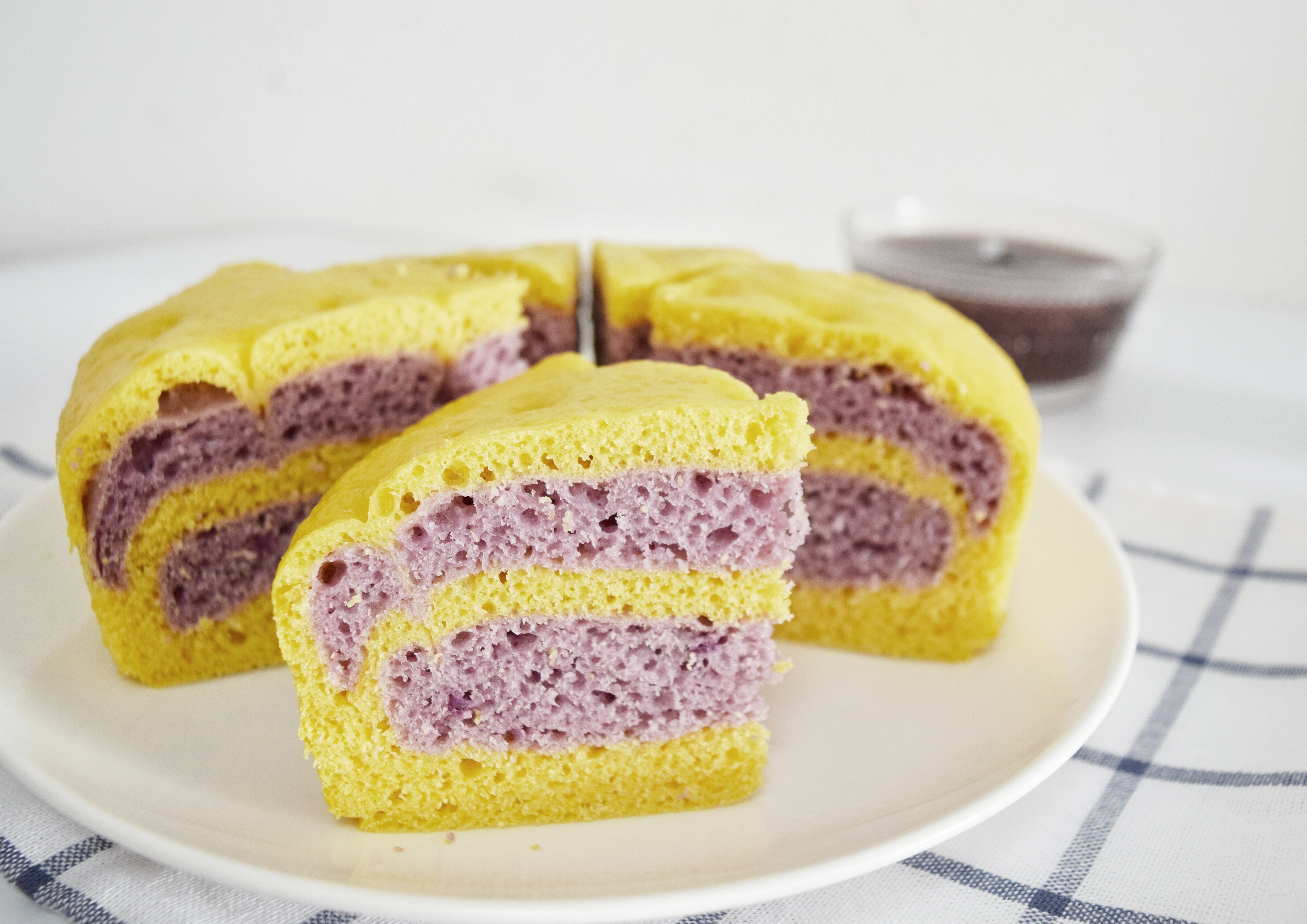 紫薯南瓜雙色發糕的做法 步骤7