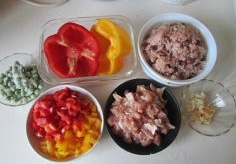 彩椒雞丁紅豆飯的做法 步骤4