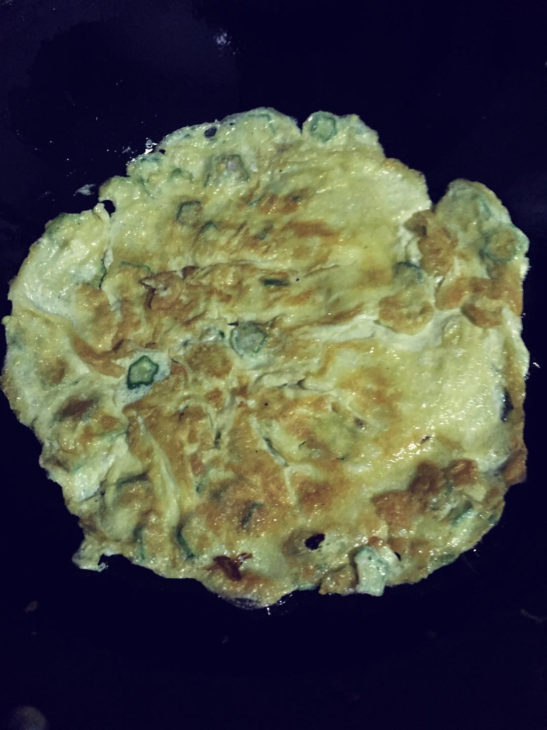 秋葵雞蛋餅的做法 步骤2