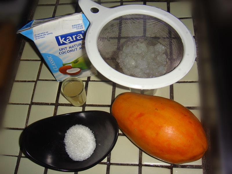 木瓜椰奶雪蛤凍的做法 步骤2
