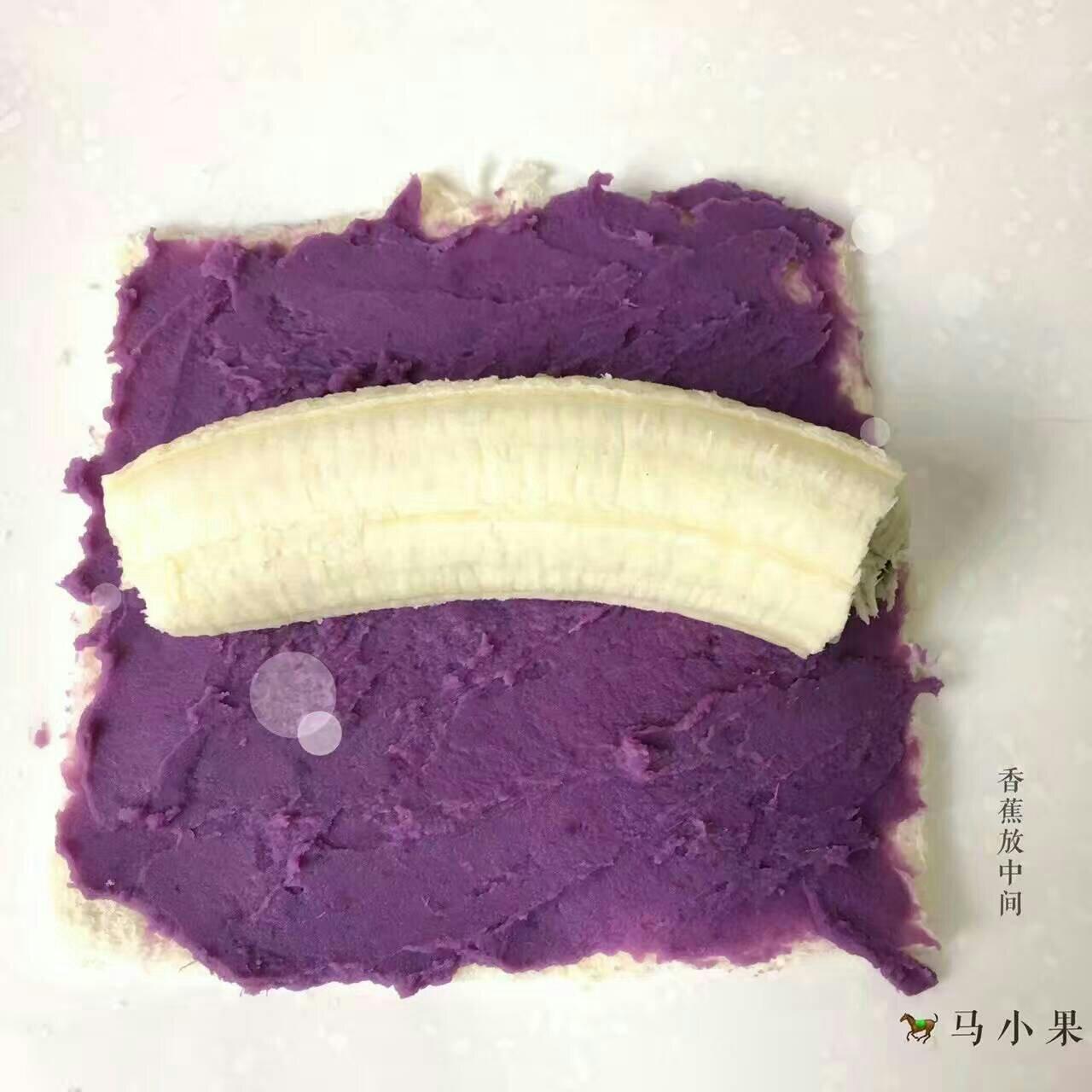 紫薯香蕉方片甜品的做法 步骤5
