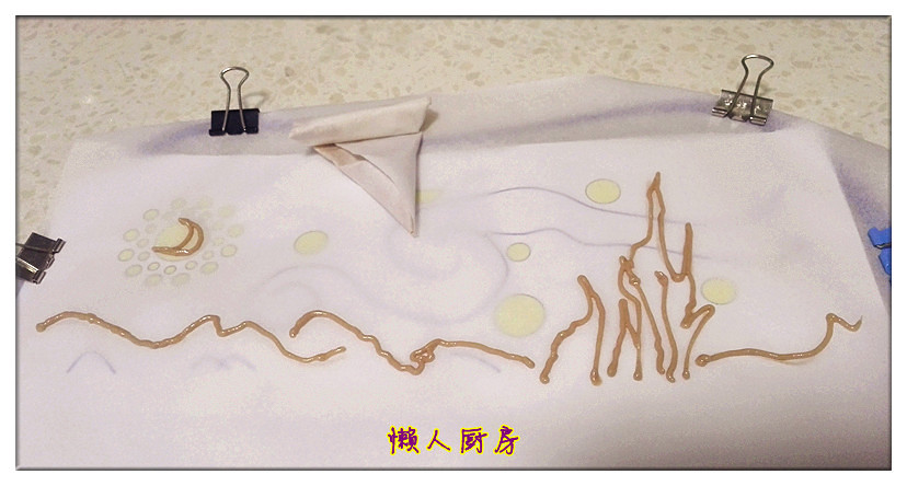 彩繪梵高星空蛋糕卷的做法 步骤4
