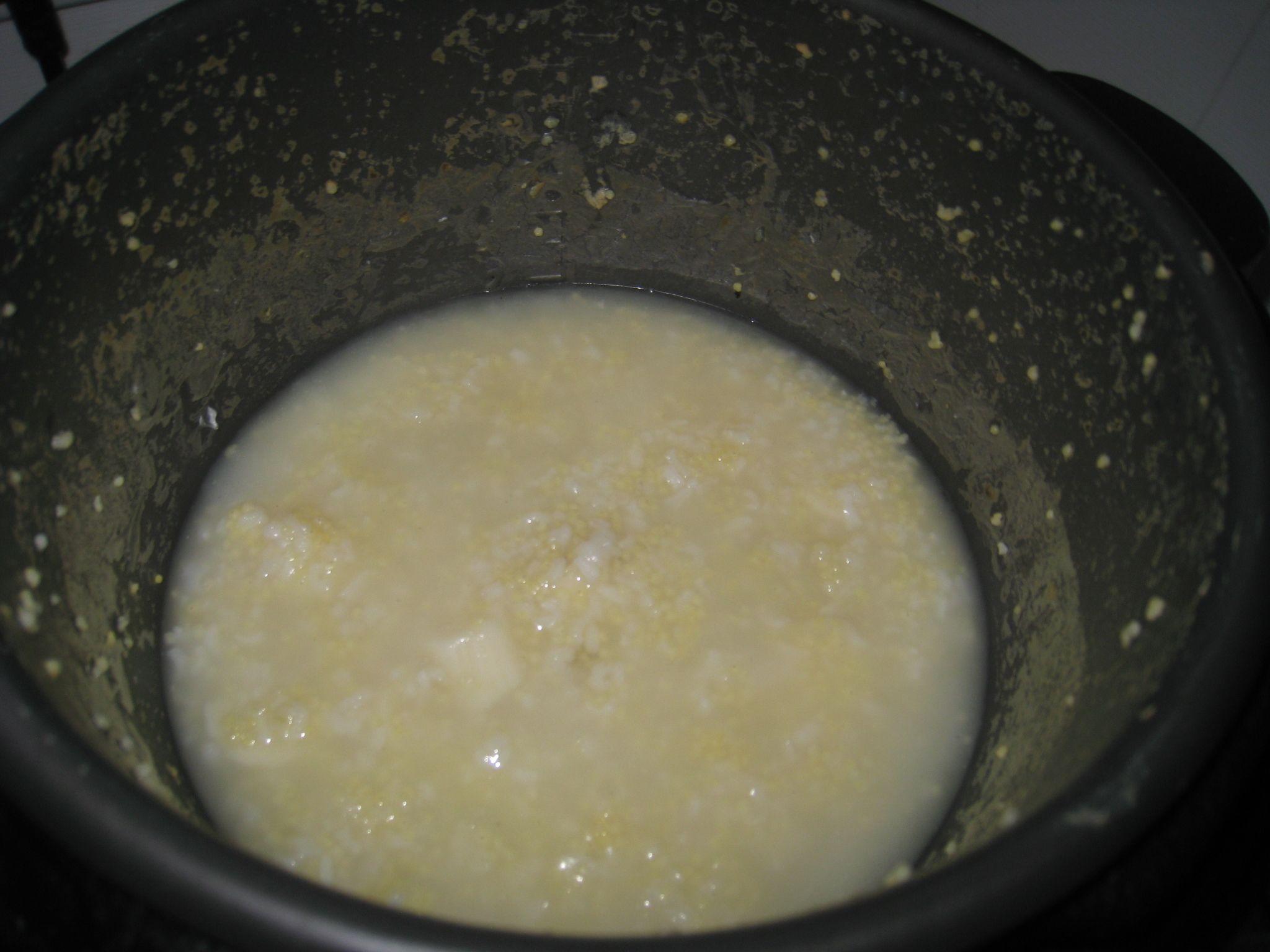 肝泥二米粥（輔食）的做法 步骤3