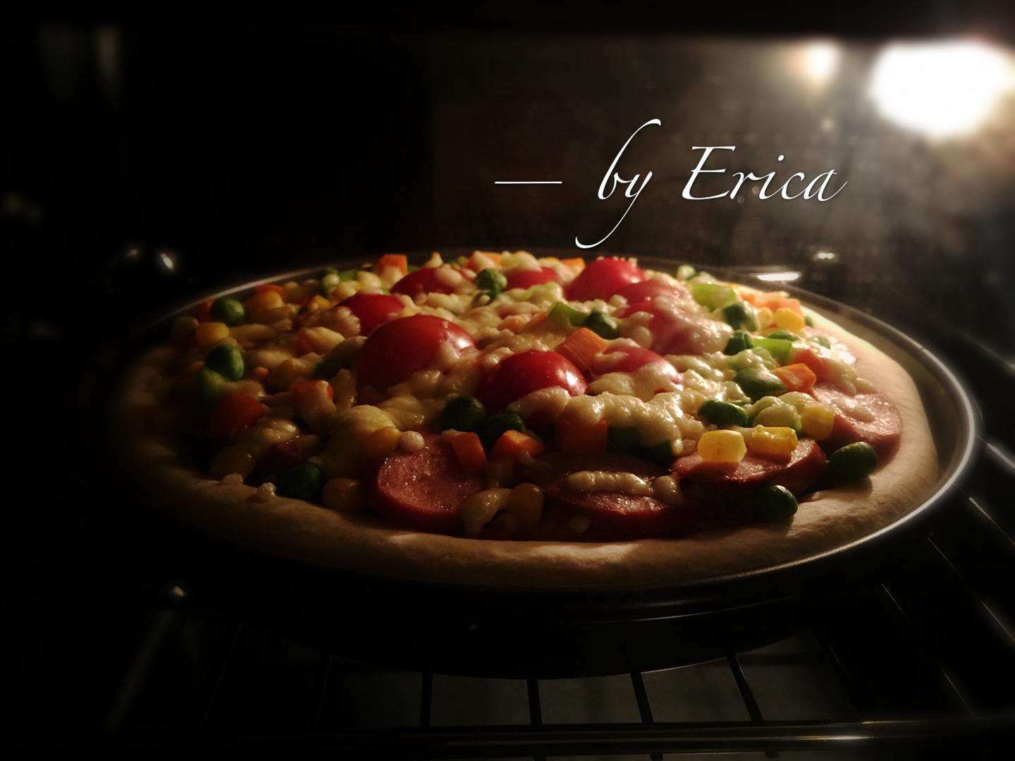 【圖文詳解】9寸香腸培根蔬菜披薩的做法 步骤9