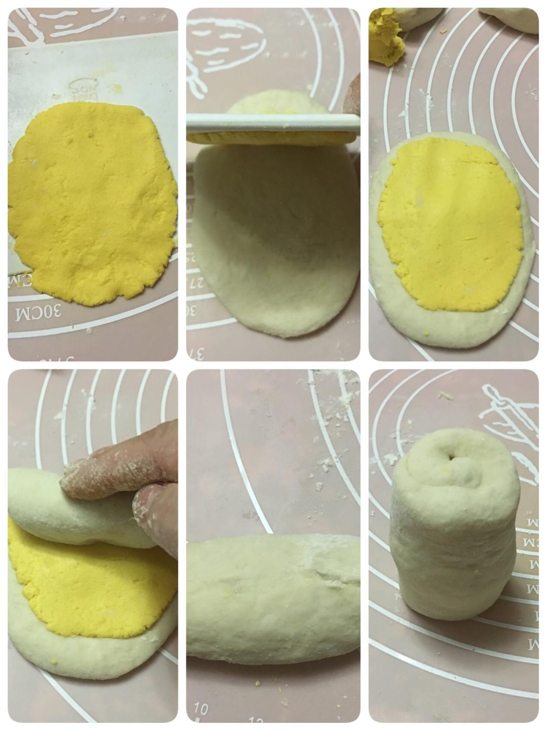 糯米芒果豆渣饅頭卷的做法 步骤3