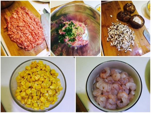 香菇玉米蝦仁豬肉餃子的做法 步骤1