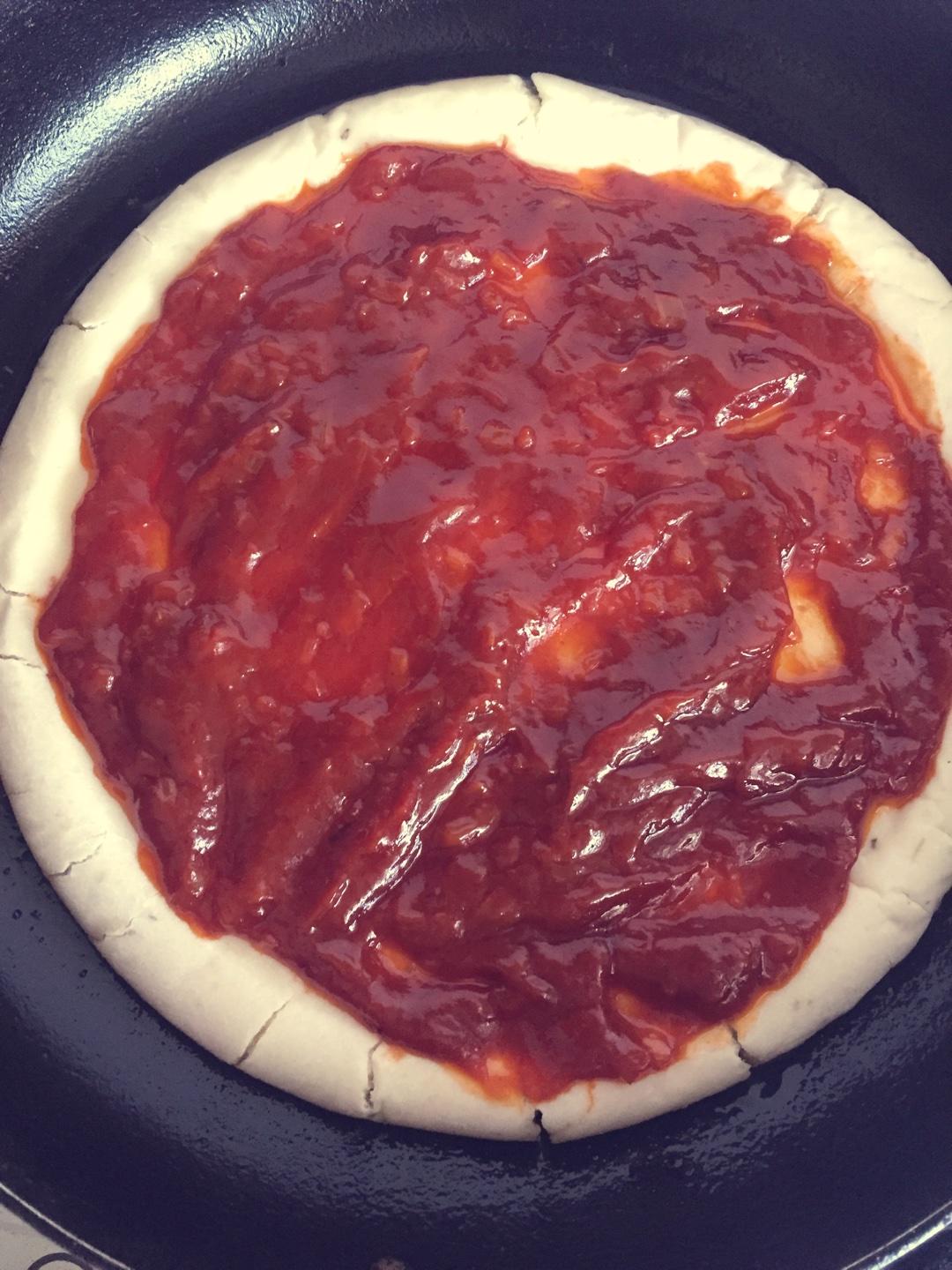 平底鍋版披薩的做法 步骤4