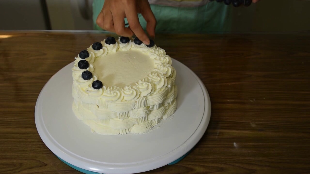 藍莓戚風蛋糕的做法 步骤27
