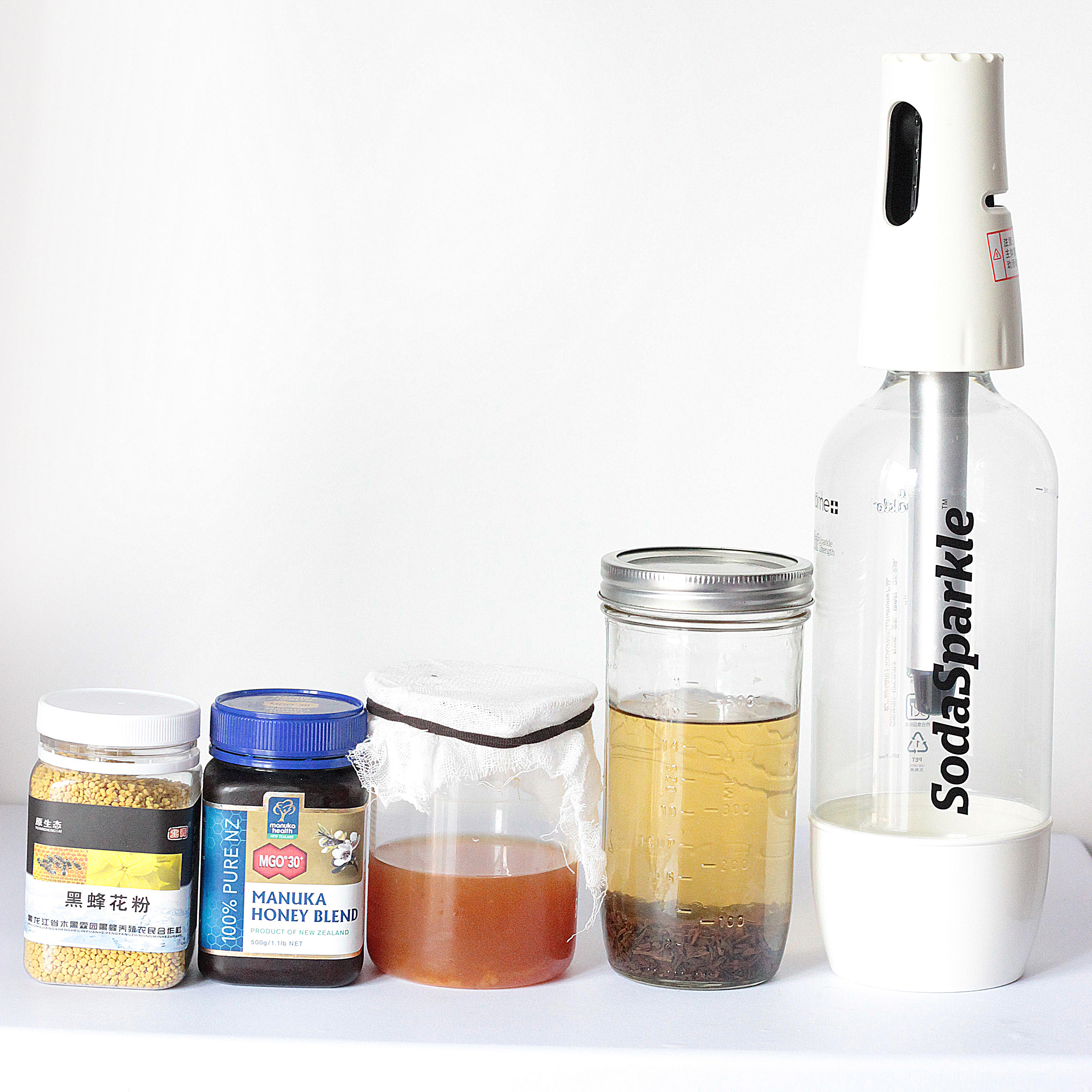 紅茶菌蜂蜜蘇打氣泡水的做法 步骤1