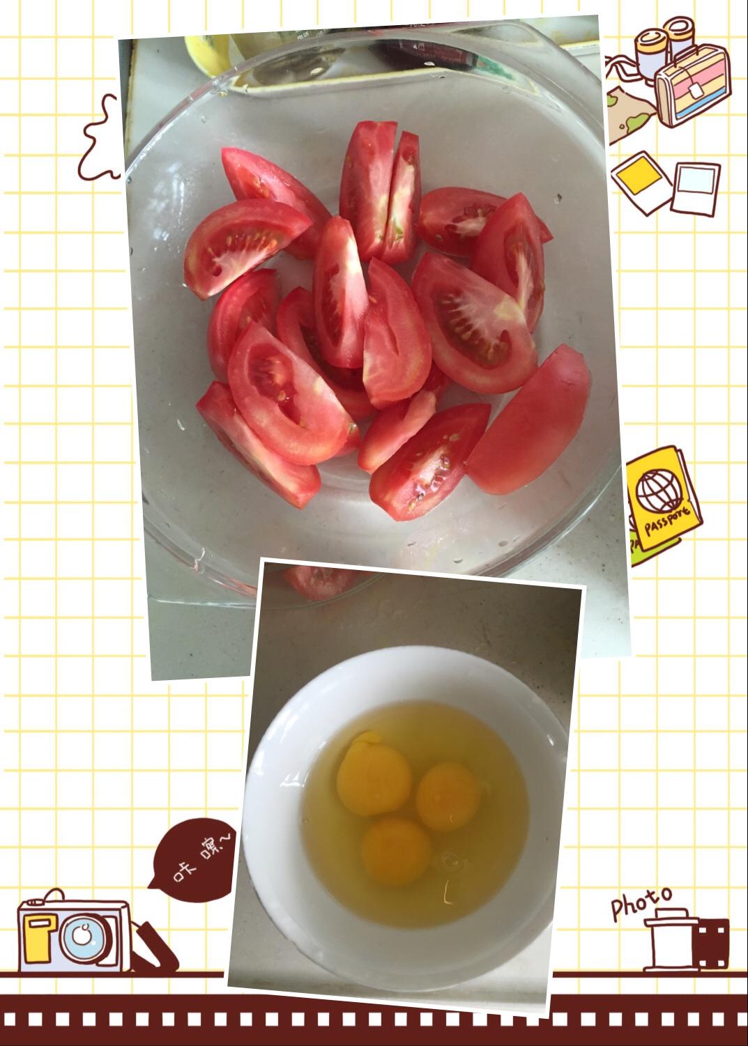 番茄雞蛋牛骨湯麪的做法 步骤2