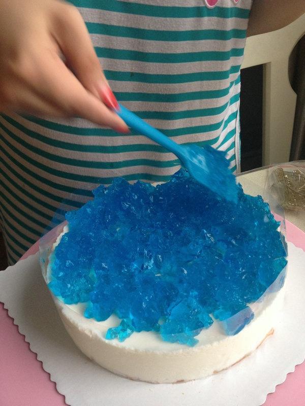 藍色の海洋酸奶慕斯蛋糕的做法 步骤26