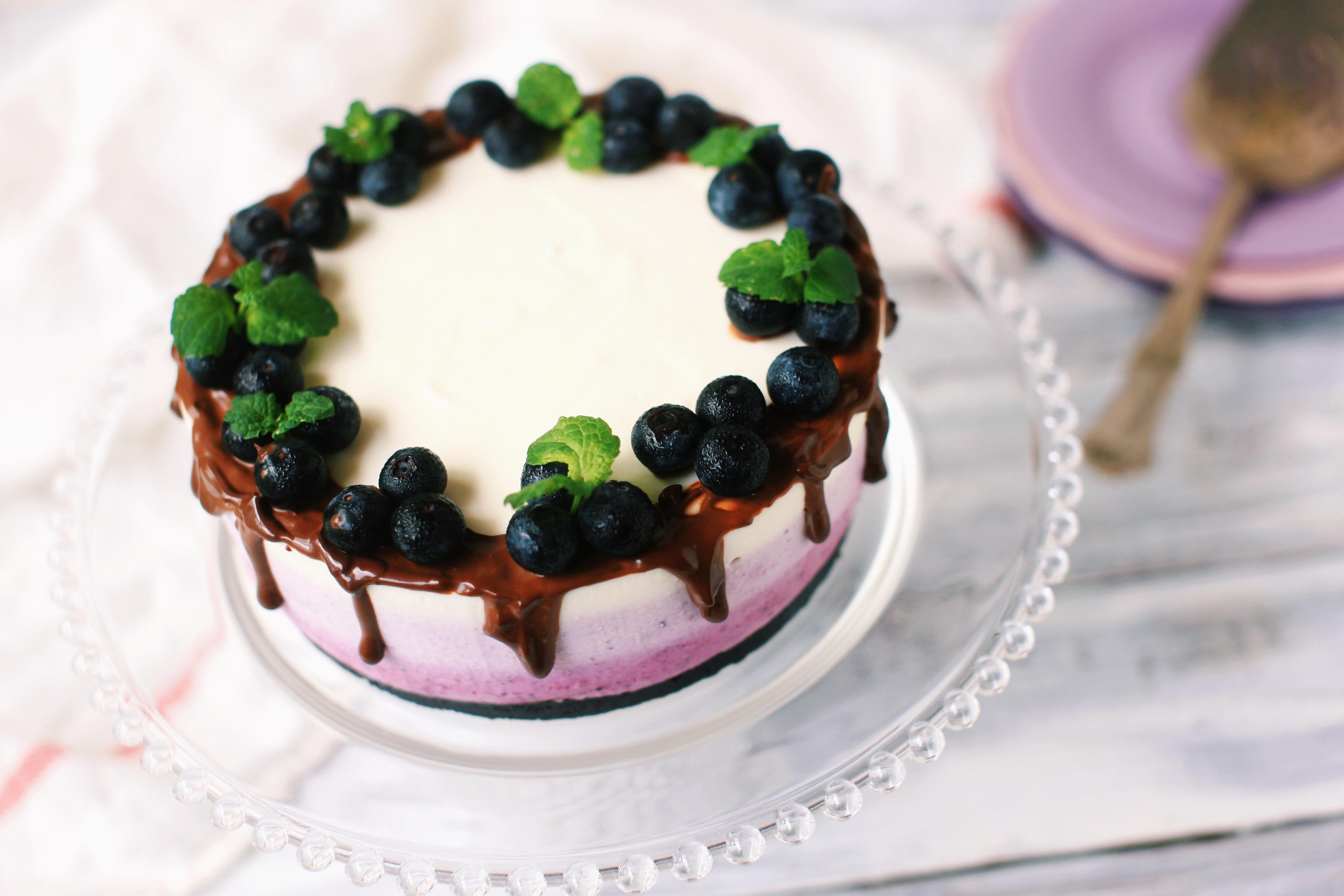 漸變藍莓凍芝士蛋糕（免烤）的做法 步骤9