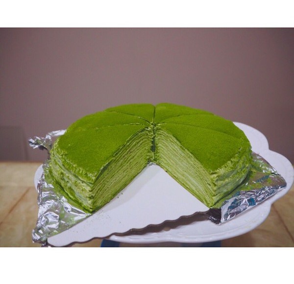 LADY M 抹茶千層可麗餅/千層蛋糕 Green Tea Mille Crepes的做法 步骤14