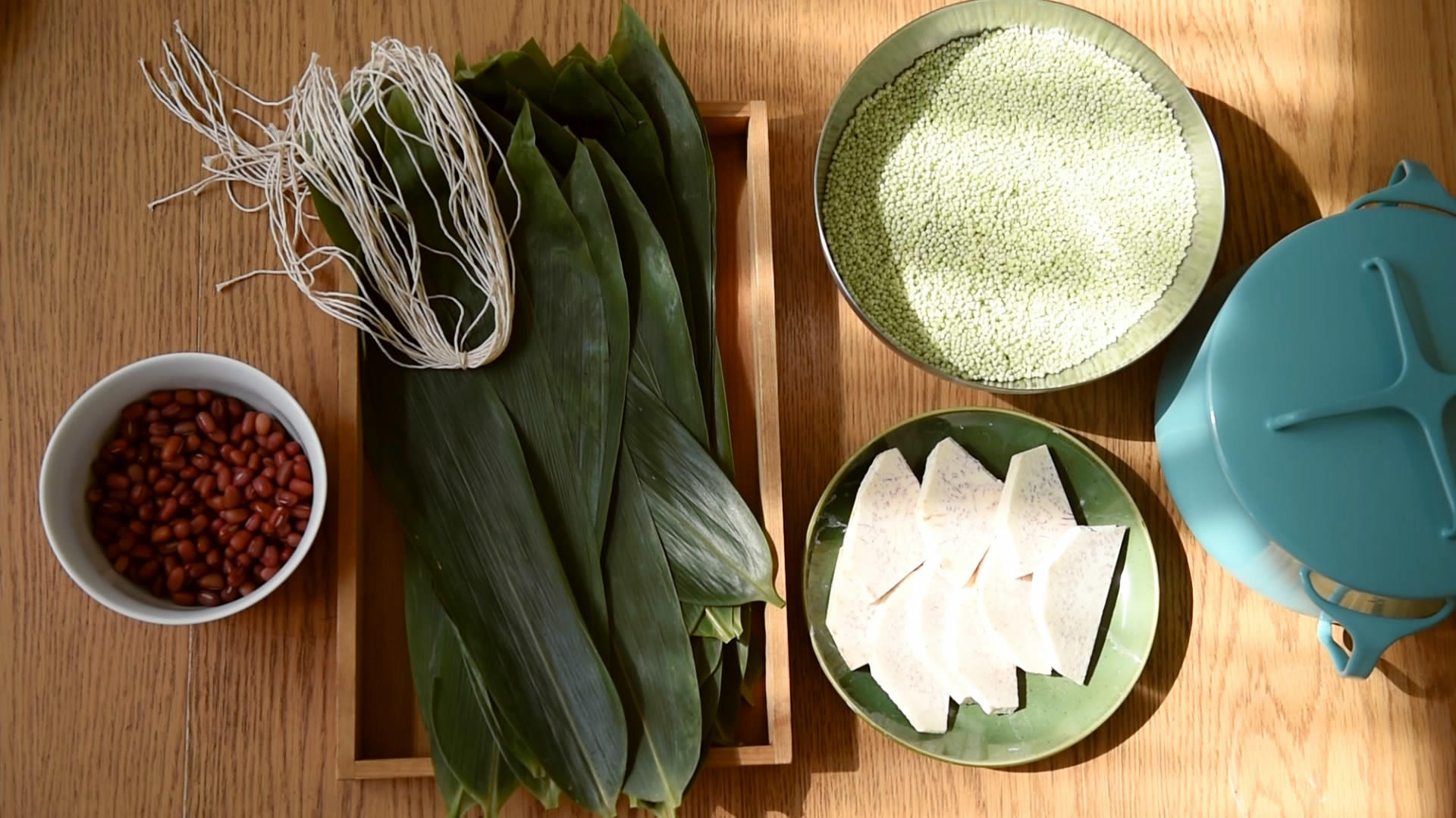 綠油油泰式西米粽子（紅豆/香芋餡）（內含料理視訊）的做法 步骤2