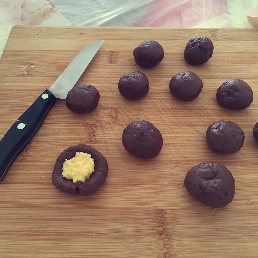 芝士夾心巧克力蔓越梅餅乾的做法 步骤7