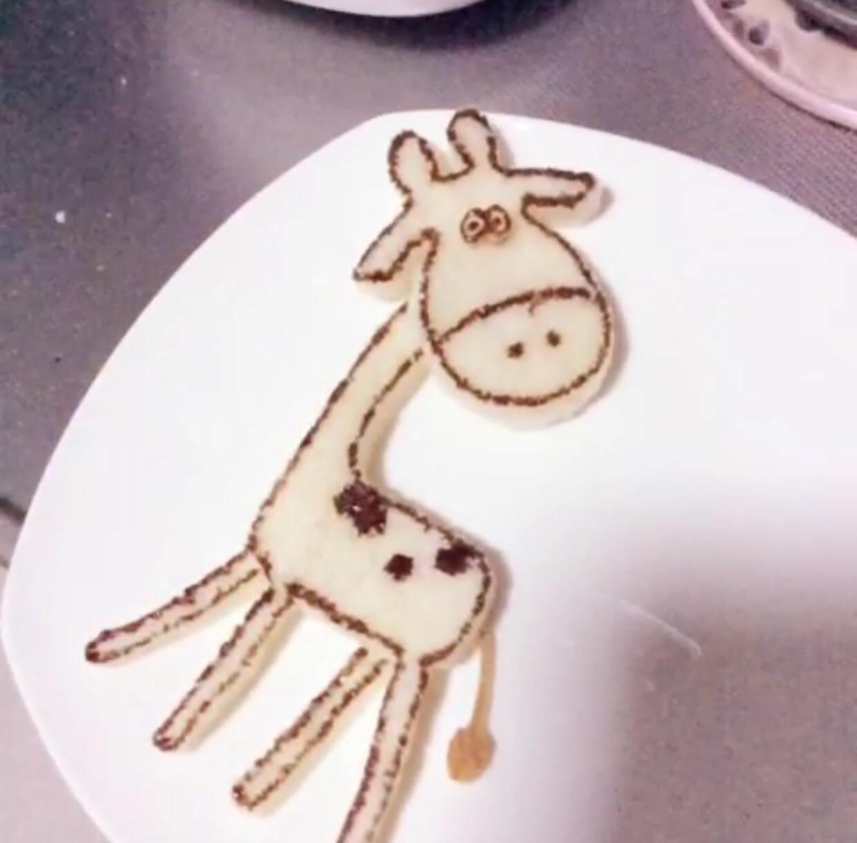 創意趣味兒童餐—長頸鹿的回眸（自制吐司版）的做法 步骤8