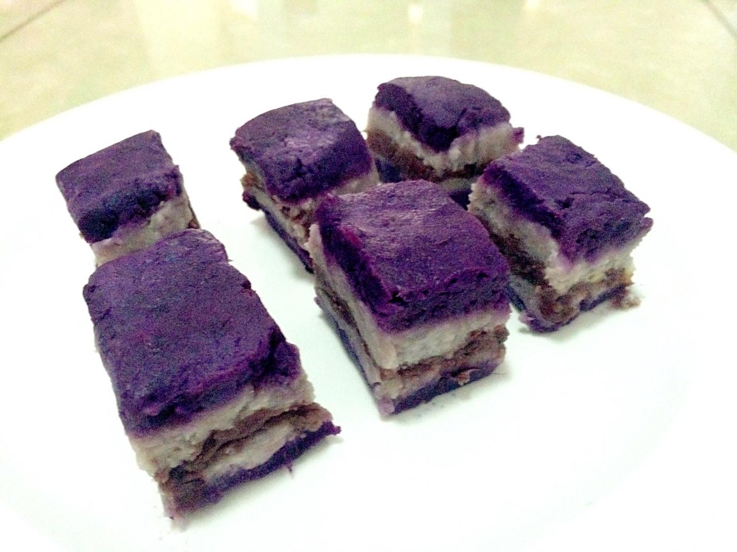 紫薯香芋紅豆糕（減脂控糖－木糖醇版）的做法 步骤11