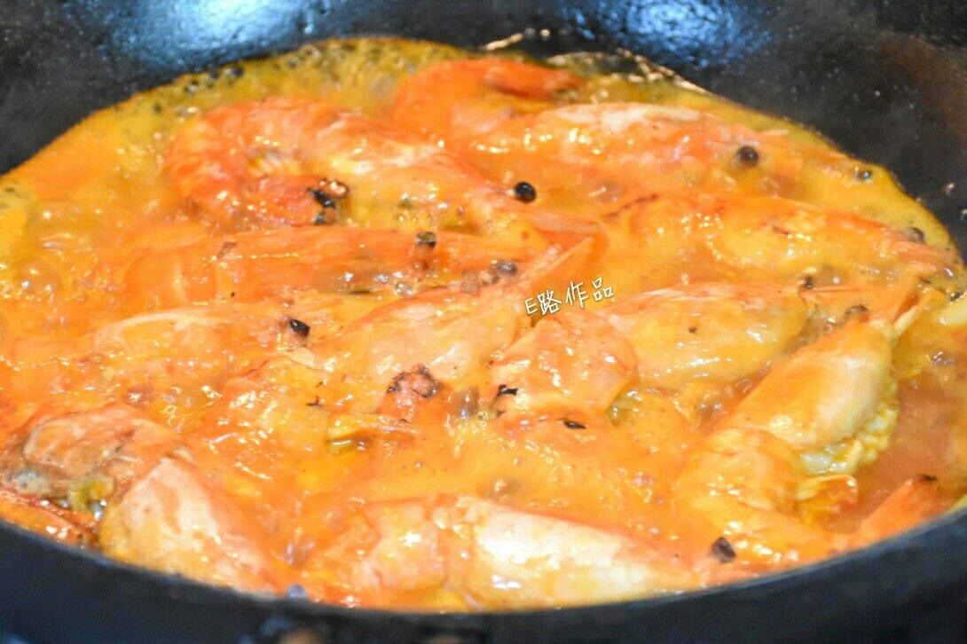 甜辣醬燒大蝦的做法 步骤4