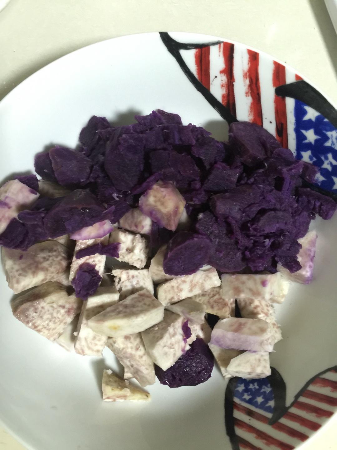 香芋紫薯冰皮月餅的做法 步骤1