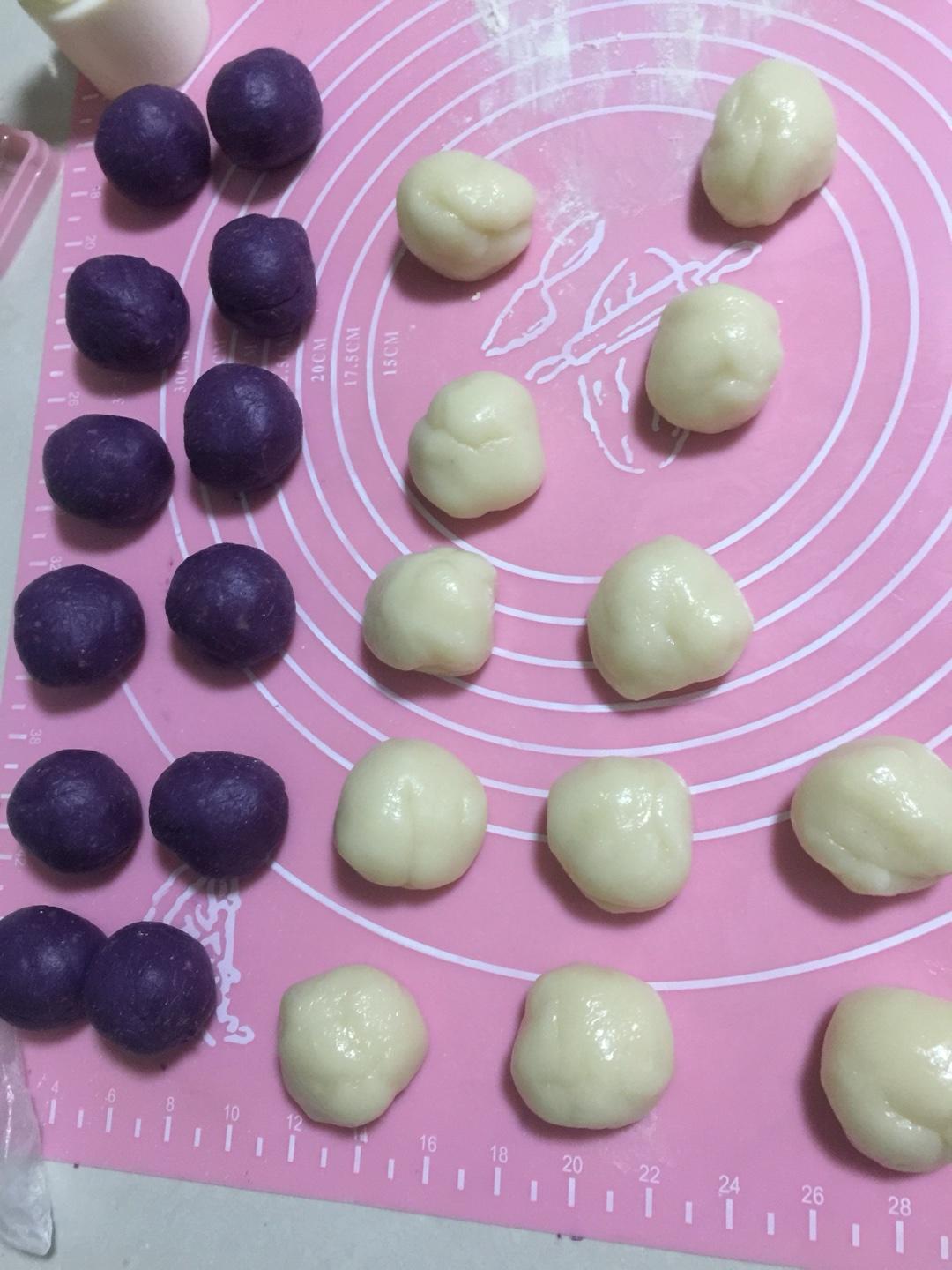 香芋紫薯冰皮月餅的做法 步骤6