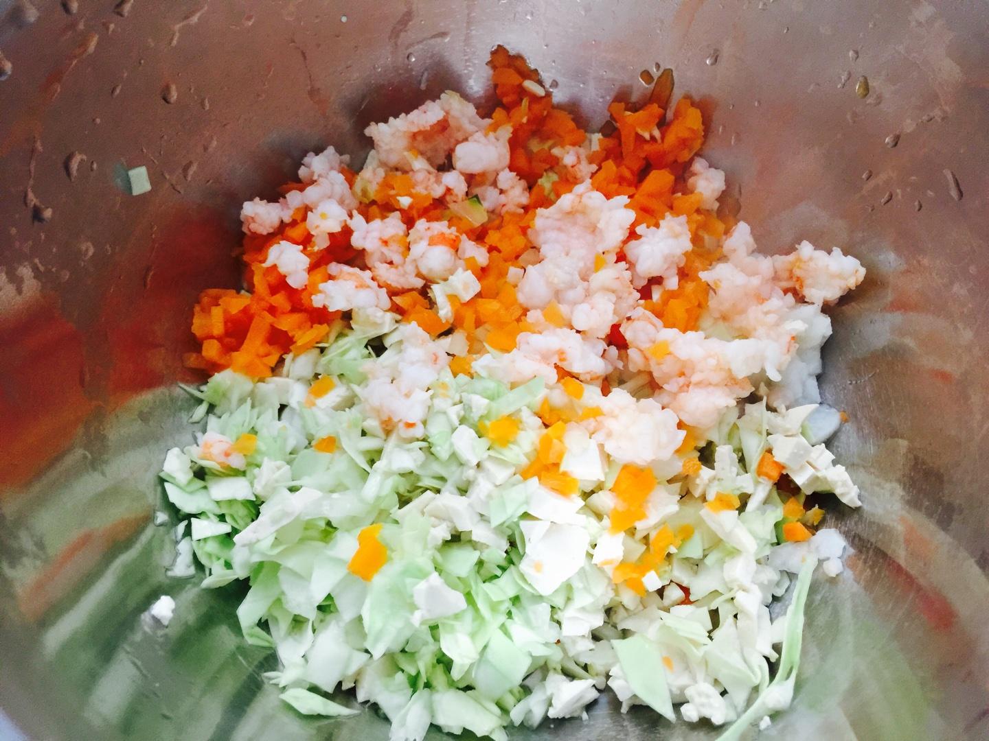 輔食篇：鮮蝦蔬菜餅的做法 步骤3