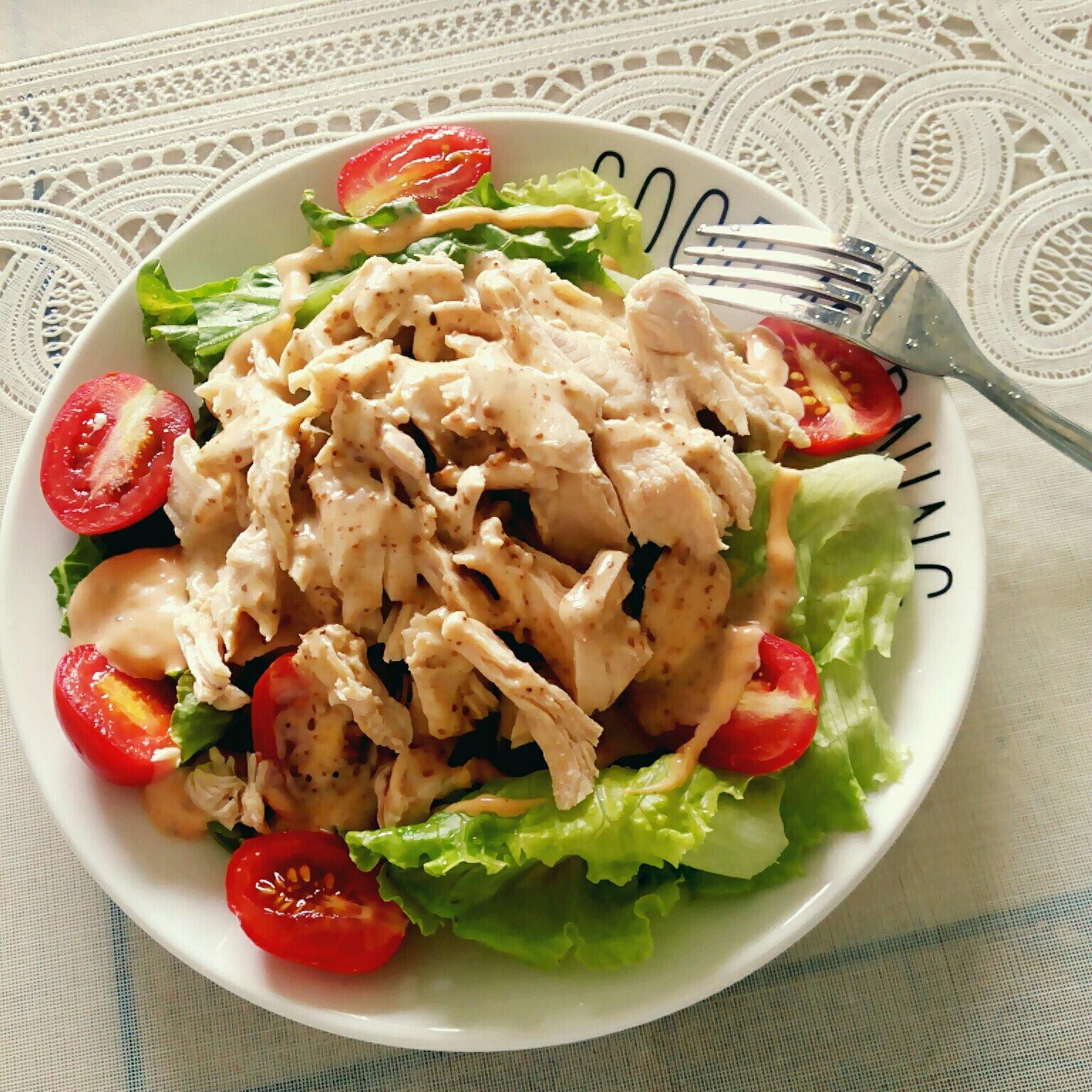 雞胸肉蔬菜沙拉的做法 步骤4