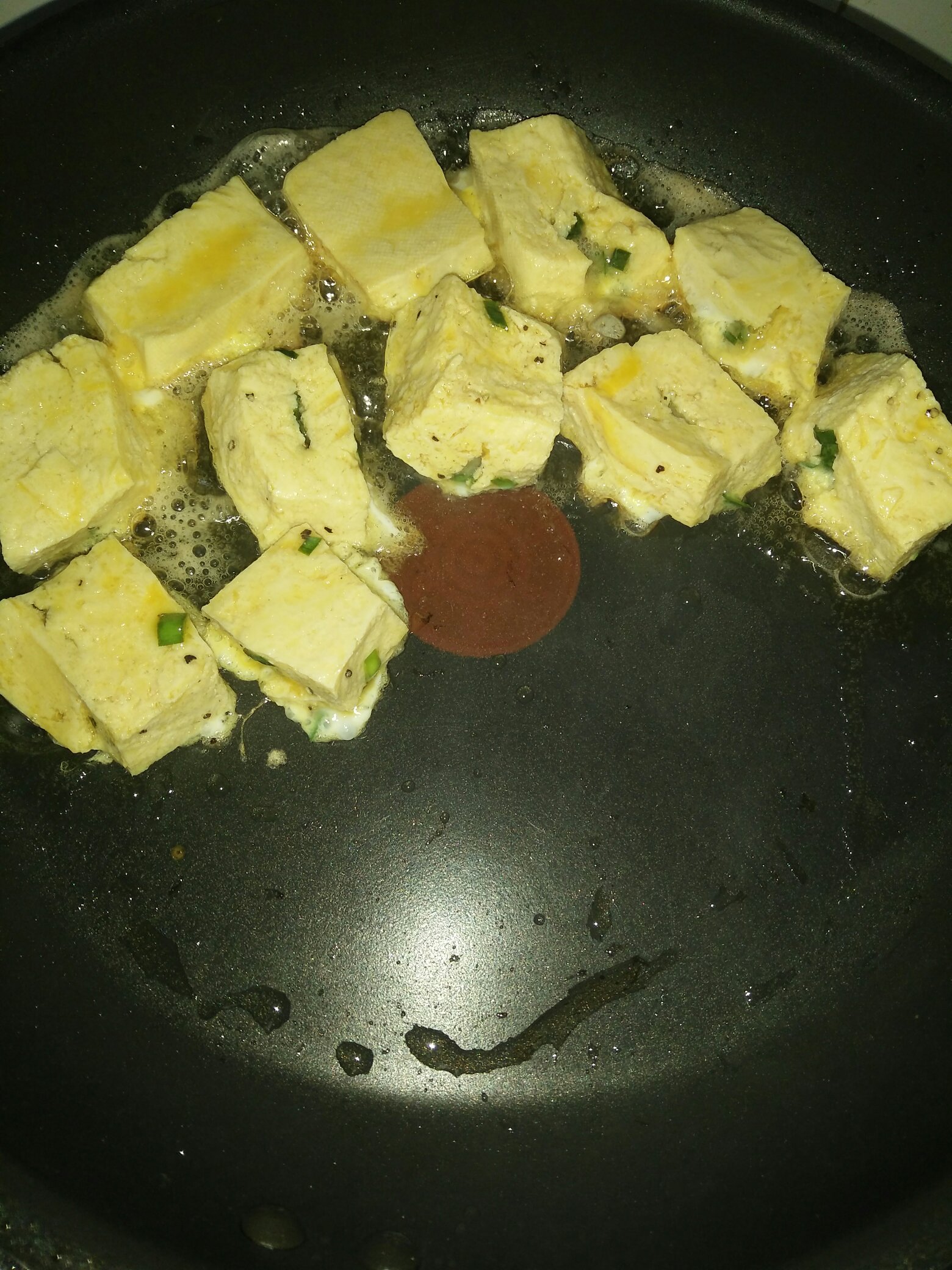 煎凍豆腐釀肉餅的做法 步骤4