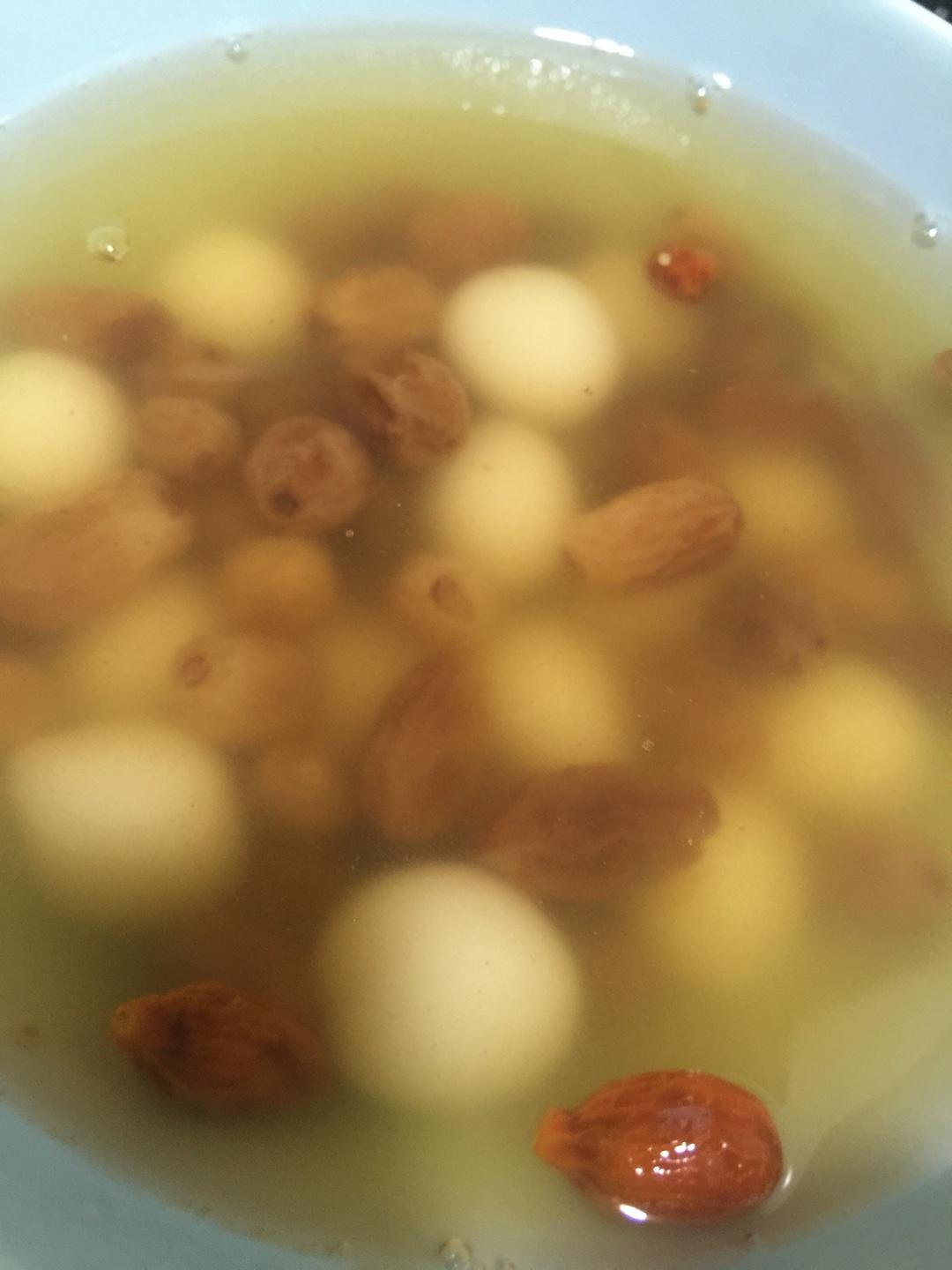 葡萄乾糯米小丸子甜湯的做法 步骤6