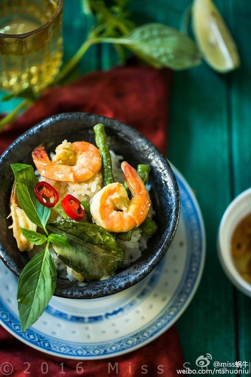 泰式鮮蝦青咖哩.Thai green prawn curry.的做法 步骤8