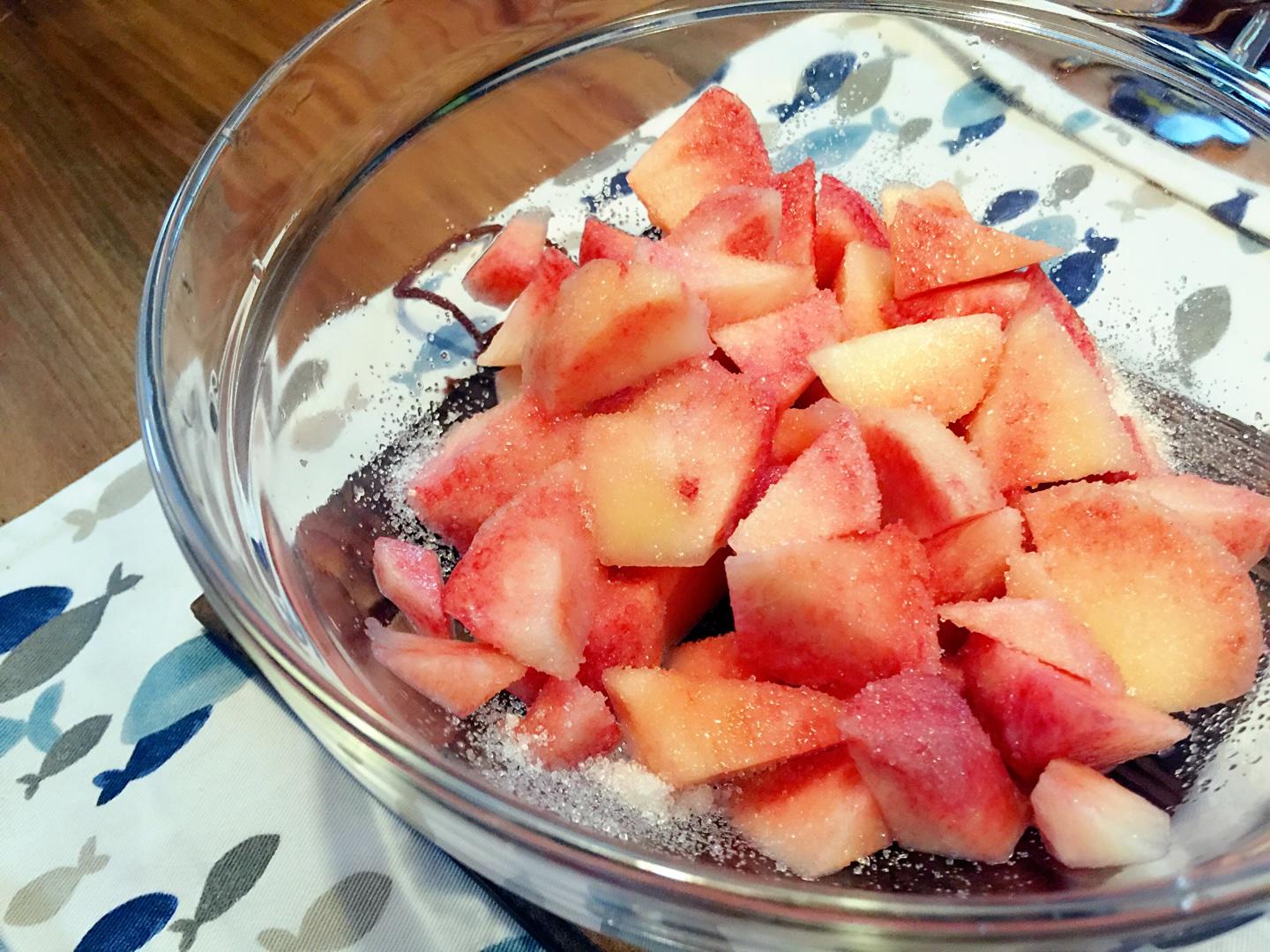 ´͈ ᵕ `͈ ♡°◌̊少女情懷的特製味淋蜜桃子與夏日桃子果凍的做法 步骤4