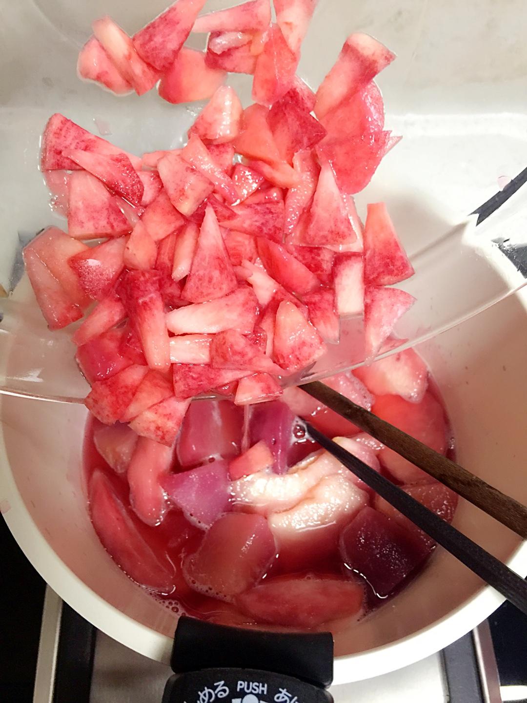 ´͈ ᵕ `͈ ♡°◌̊少女情懷的特製味淋蜜桃子與夏日桃子果凍的做法 步骤8