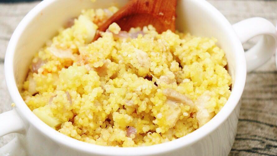 寶寶輔食：小米雞肉蒸米飯 這樣做肉給寶寶吃，更香更營養哦！的做法 步骤13