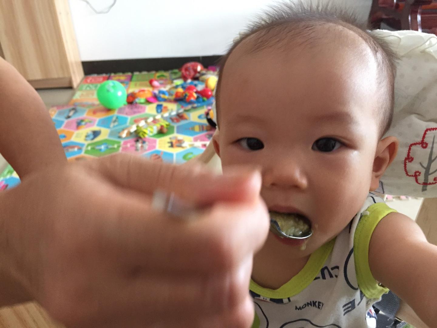 寶寶輔食牡蠣青菜粥的做法 步骤4