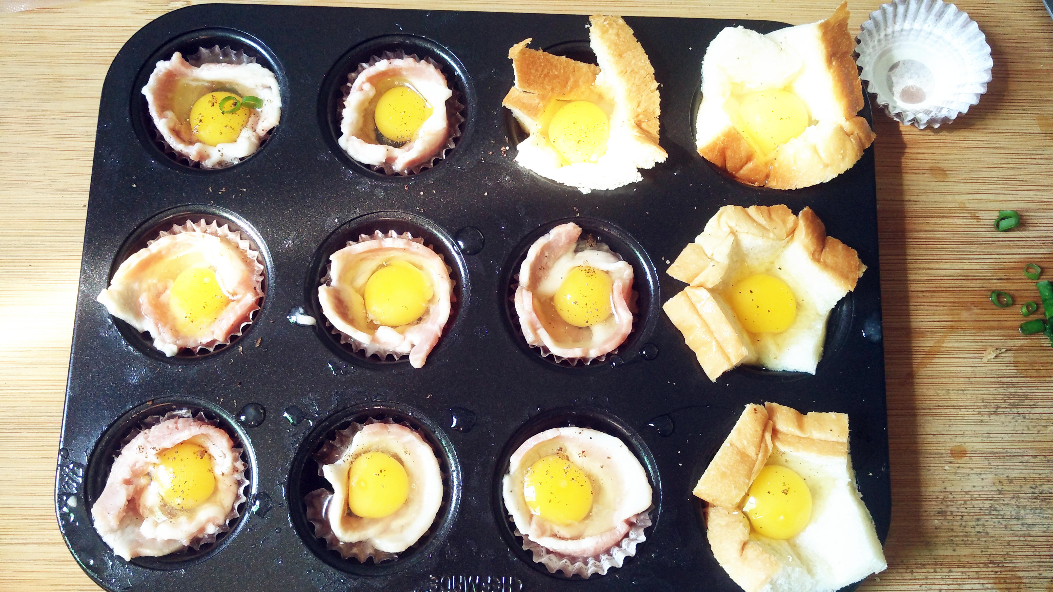 我的快手早餐--培根鵪鶉蛋盅的做法 步骤3