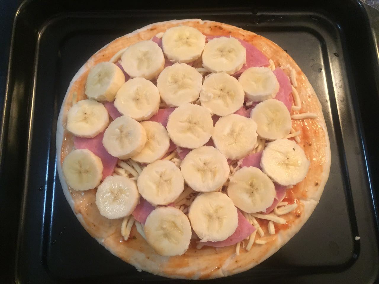 香蕉火腿披薩的做法 步骤4