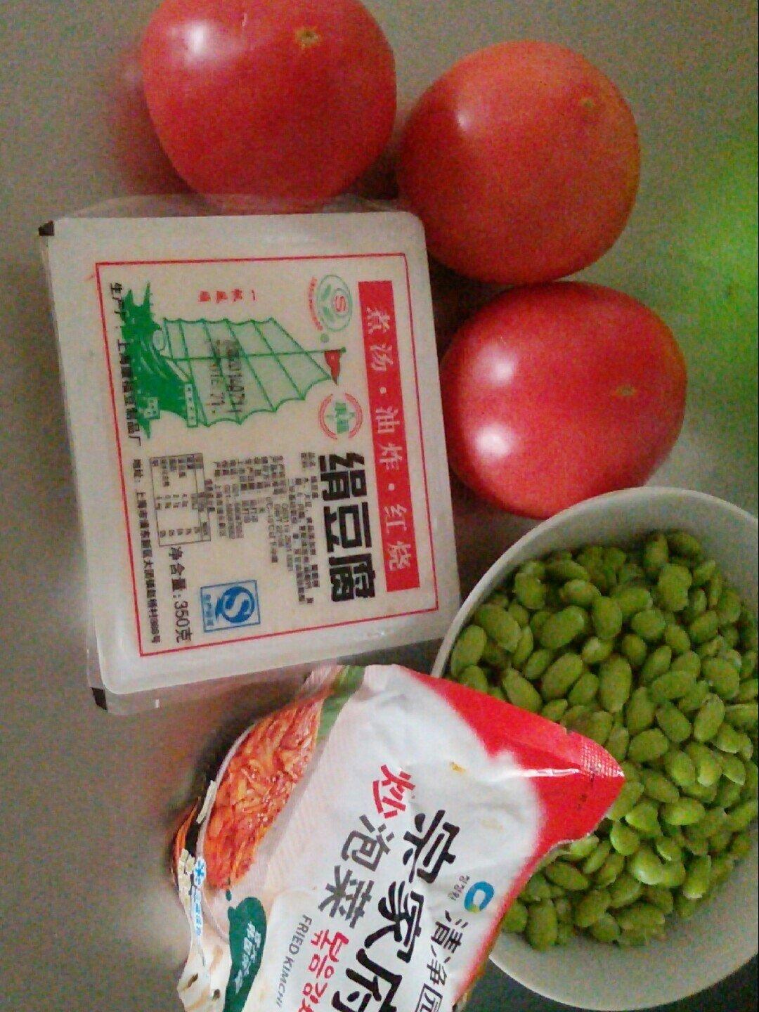 韓式泡菜番茄豆腐濃湯的做法 步骤1