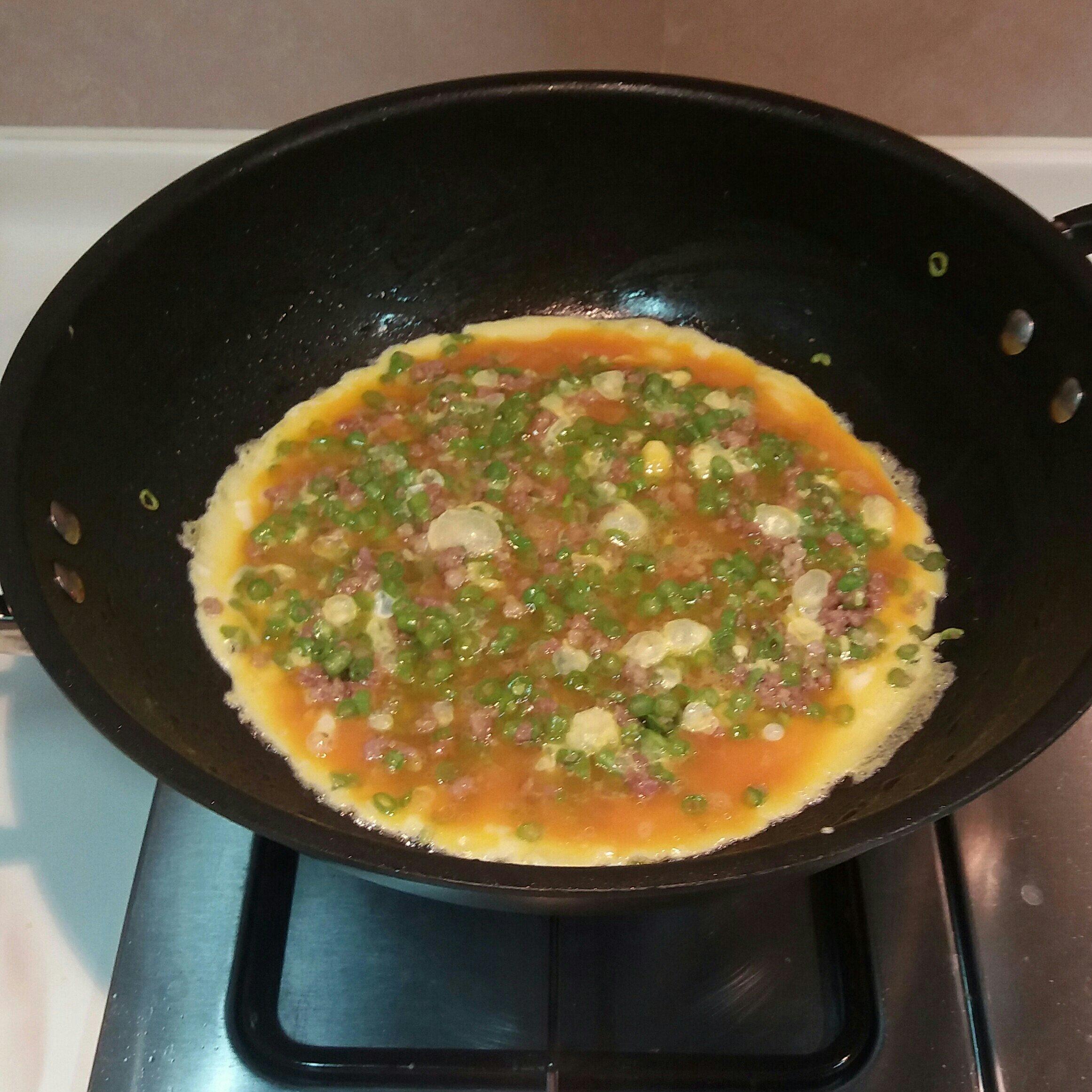 豆角粒肉末煎蛋的做法 步骤4