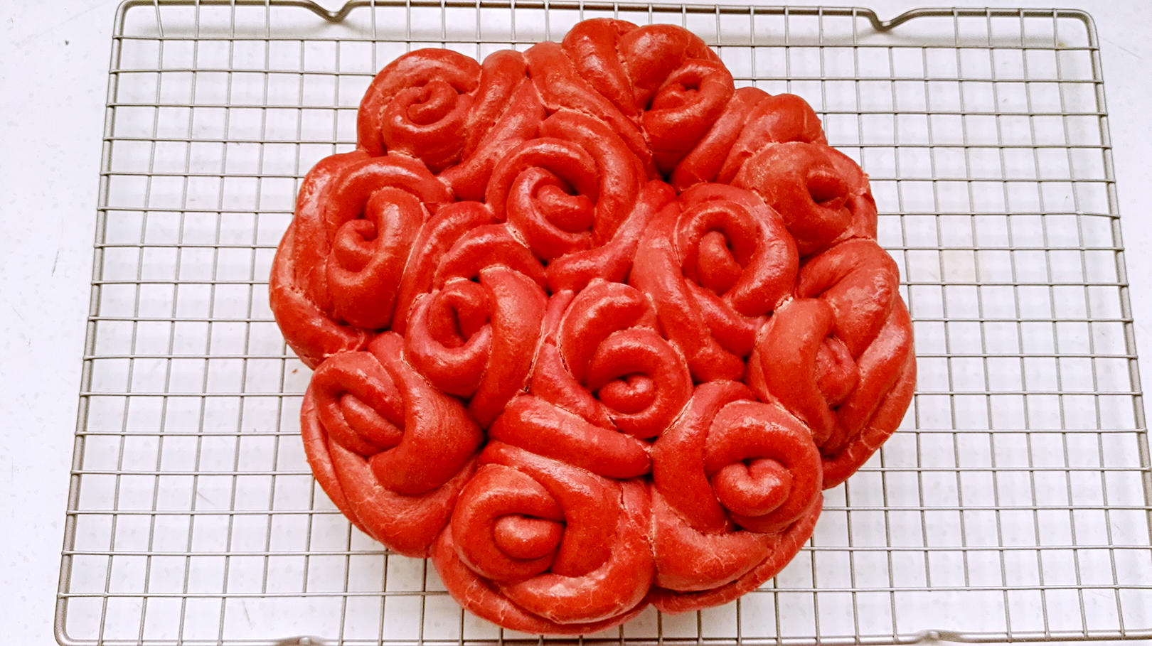 紅玫瑰花面包的做法 步骤19