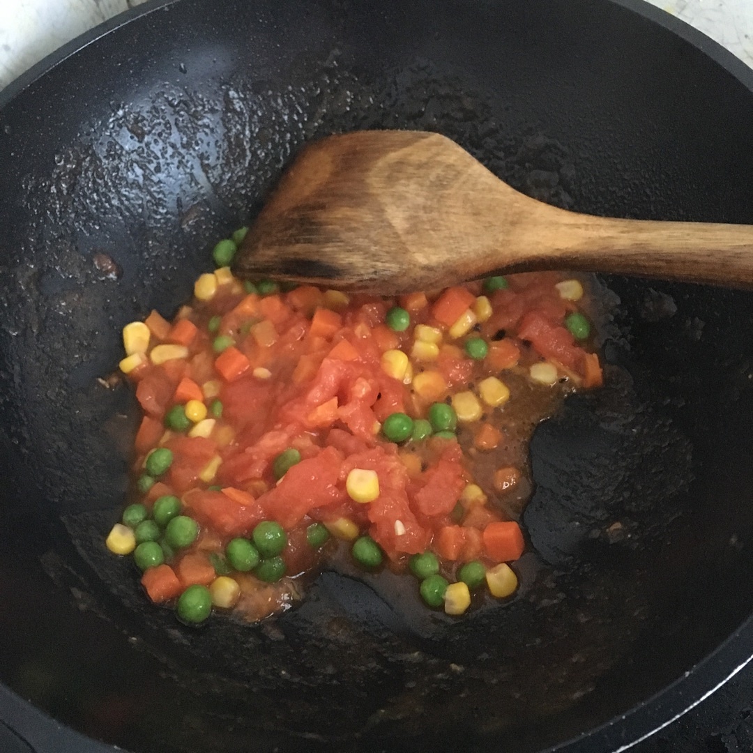 番茄汁三色飯的做法 步骤3