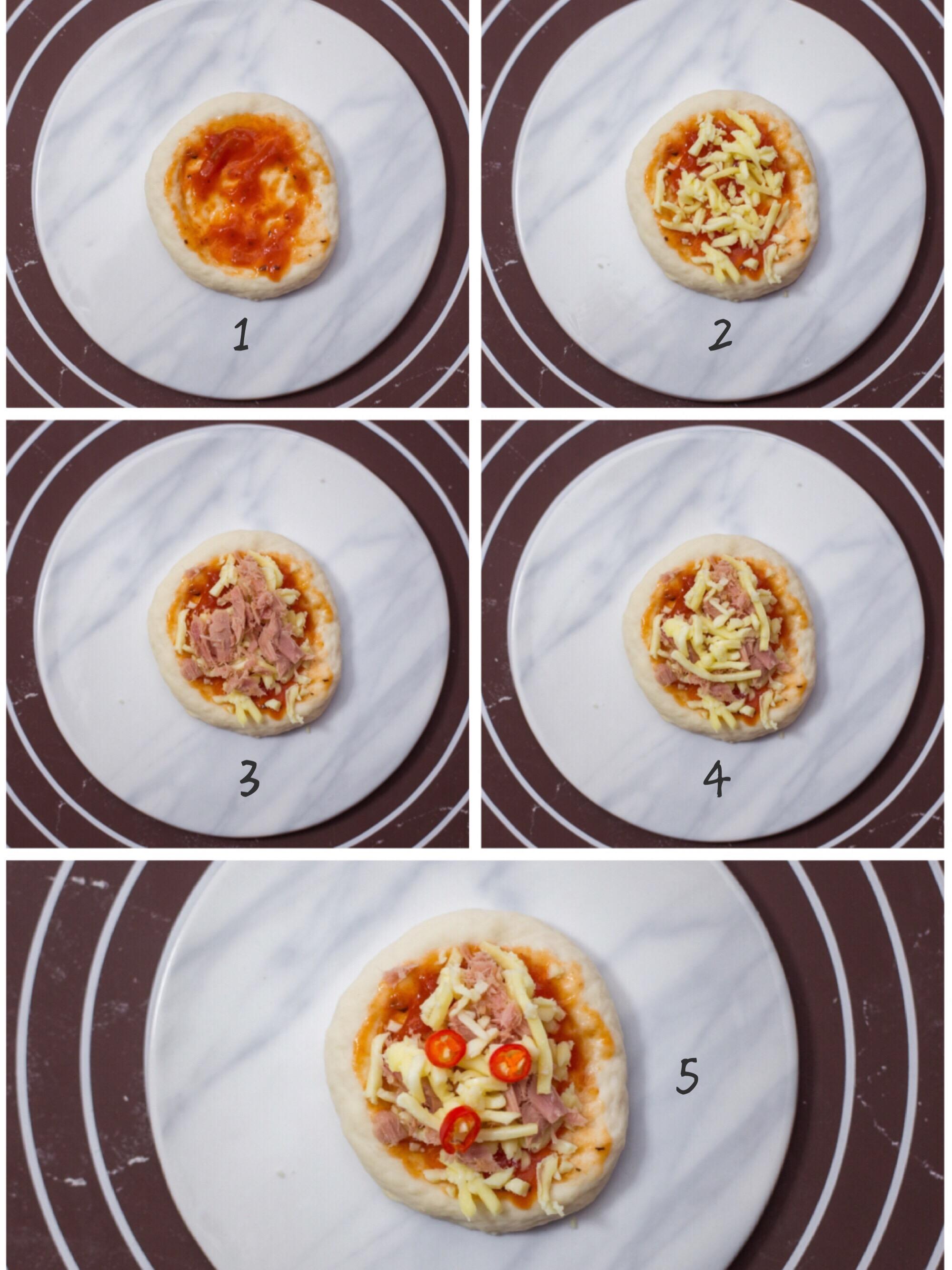 好吃又可愛的 吞拿魚披薩的做法 步骤7