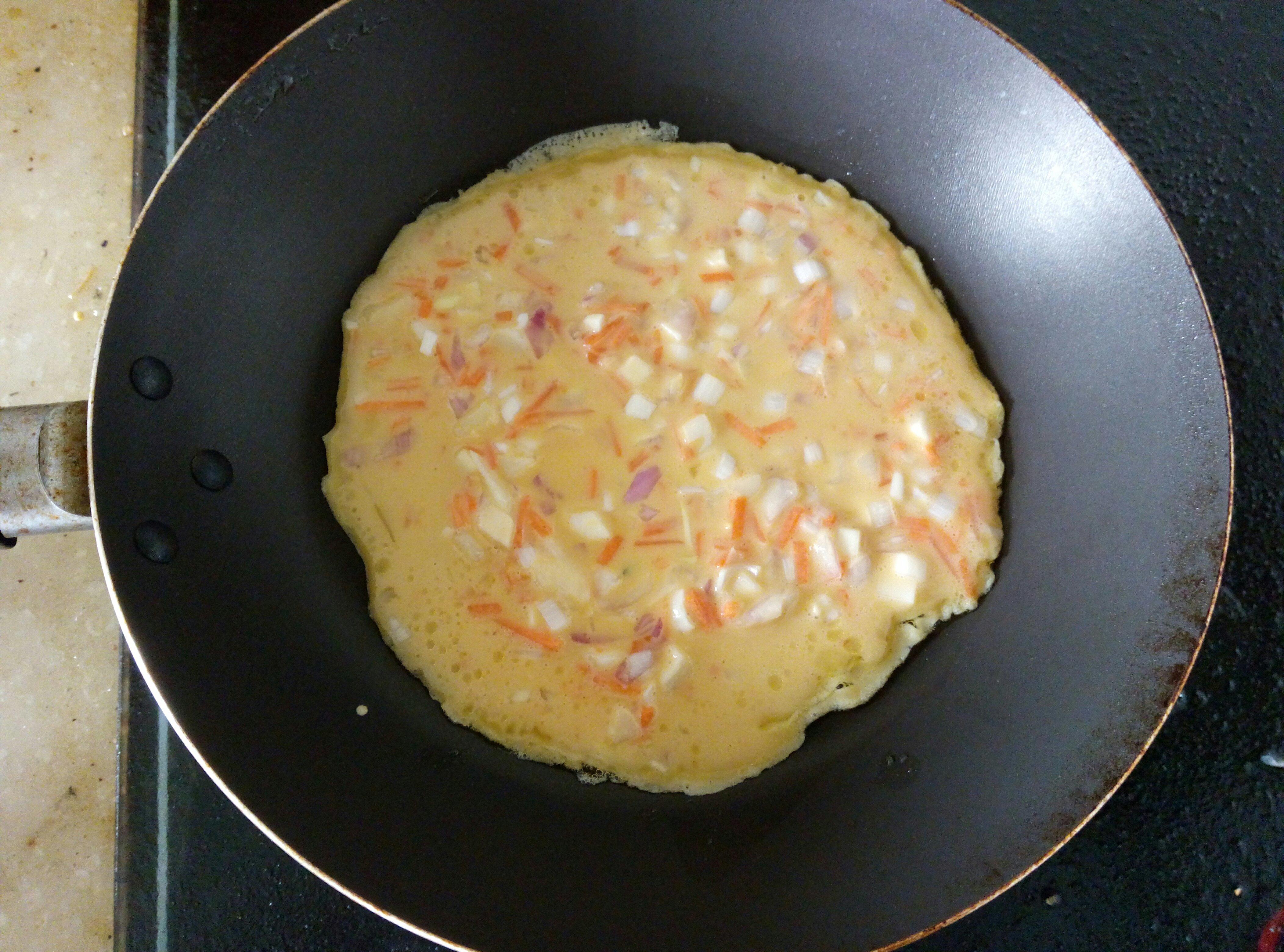 雞蛋牛奶胡蘿蔔洋蔥餅(不粘鍋版本)的做法 步骤5